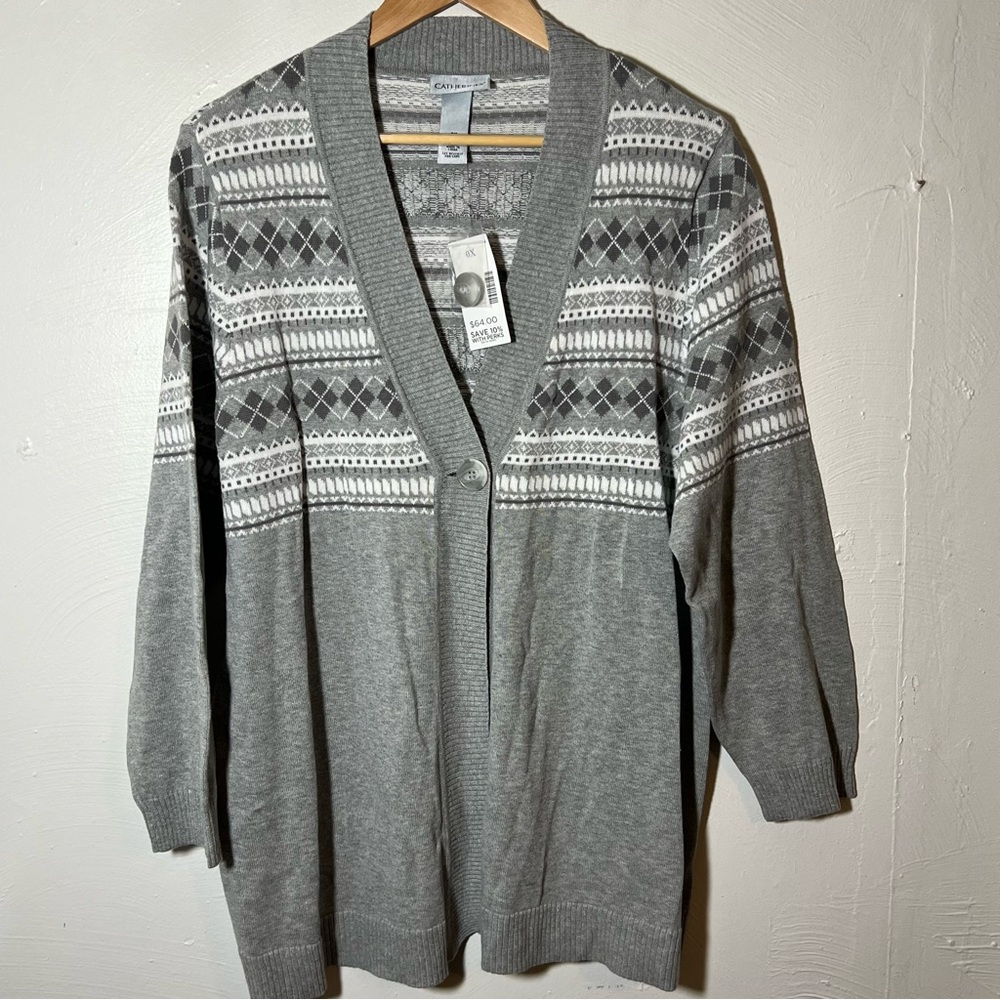 Catherines 0X 14/16 W One Button Cardigan Sweater